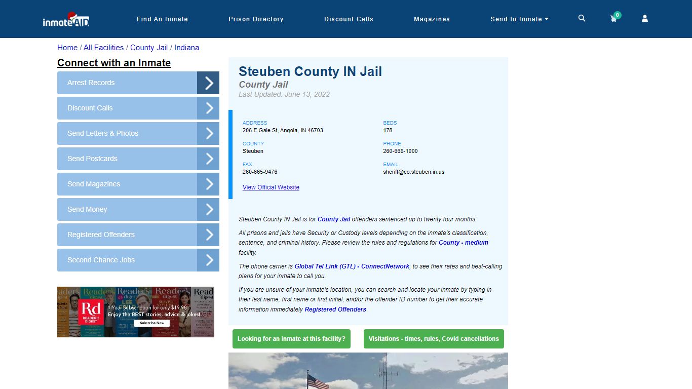 Steuben County IN Jail - Inmate Locator - Angola, IN