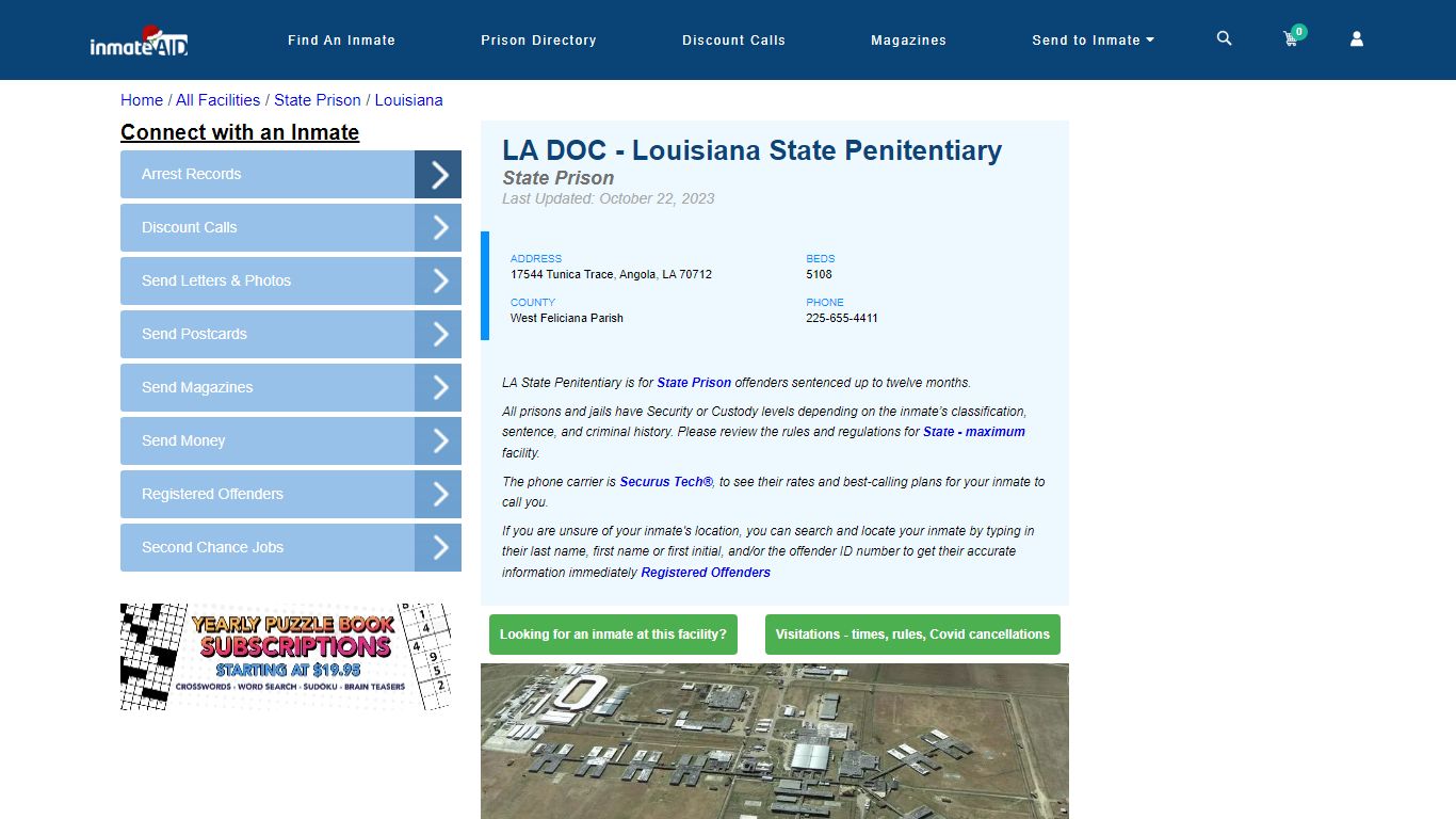 LA DOC - Louisiana State Penitentiary & Inmate Search - Angola, LA